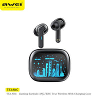 Awei T53 ANC+ENC Wireless Bluetooth 5.3 Earphones Headphone Bluetooth 360° Hifi Stereo Sound Sports Headset Gamer TWS Earbuds