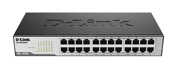 D-LINK- 24-Port Fast Ethernet Unmanaged Switch DES-1024D