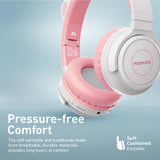 Promate Kids Wireless Bluetooth Headphones with LED Cat Ears, Safe Volume Limit, Mic