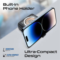 Power Bank With AC Charger Built-in Lightning and Type-C Cable and Extra USB-C to USB-C Charging Cable | Promate Transparent Magsafe