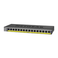 NETGEAR GS116PP 16-Port Gigabit Ethernet Unmanaged PoE Switch - with 16 x PoE+ @ 183W