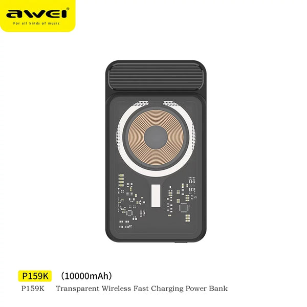 Awei P159K Mini Magnetic Power Bank 10000mAh 15W Wireless Fast Charger