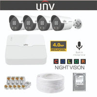 UNV IP 4MP Colour Night & Built-in Mic kit 4 Channel 4 Cameras