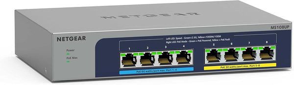 8-port Multi-Gigabit (2.5G) Ultra60 PoE++ Ethernet Unmanaged Switch