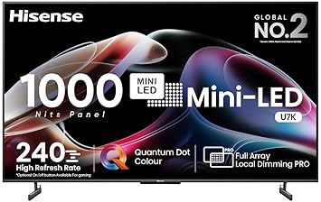 Hisense 139 cm (55 inches) 4K Ultra HD Smart Mini LED QLED TV 55U7K