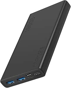 Promate - Bolt 10 10000mAh Portable Fast Charging 2.0A Dual USB Premium Battery Power Bank with Input USB Type-C Port Black