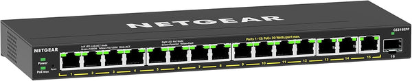 16-Port High-Power PoE+ Gigabit Ethernet Plus Switch (231W) with 1 SFP Port