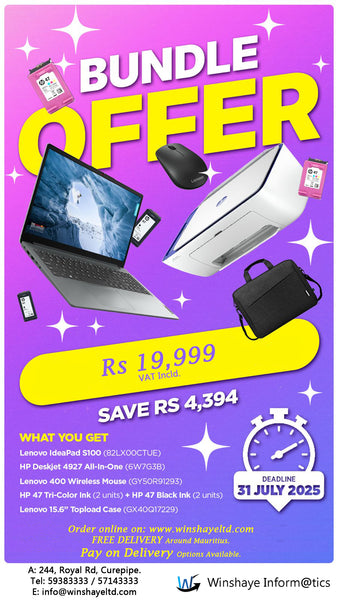 BUNDLE PROMO Lenovo Ideapad S100. 15.6", Celeron, 8GB, 256GB SSD, Win11 Laptop