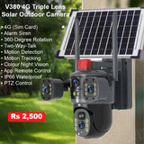 V380 Triple Lens+ Triple View Solar 4G Camera