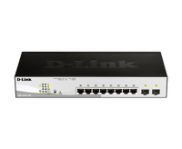 D-LINK- 8-Port Gigabit Smart Managed PoE Switch DGS-1210-10P+ 2 SFP Ports Web Smart Switch