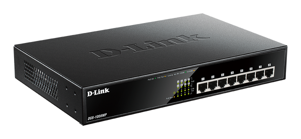 D-Link-DGS-1008MP-8-Port 10/100/1000 Mbps Unmanaged Switches