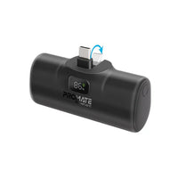 Promate PowerUp-C 5000mAH 20W Ultra-Compact Fast Charging Power Bank In-Built Foldable USB-C Connector