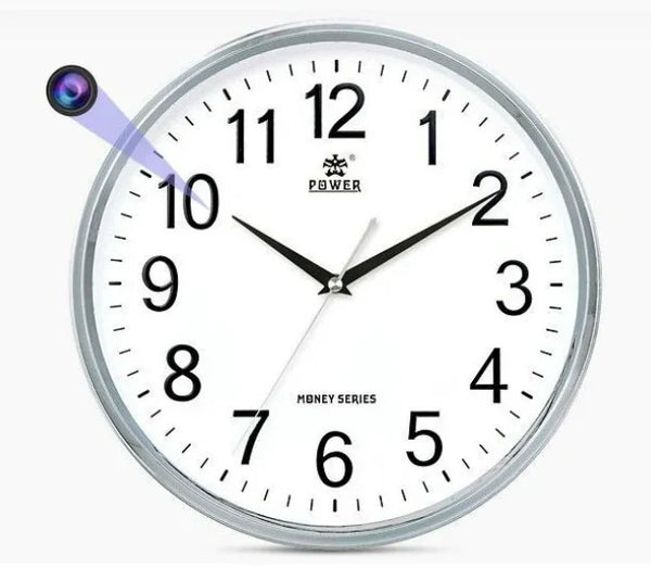 Spy Camera WiFi Wall Clock (12-Inch, Silent, Non-Ticking)