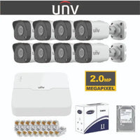 UNV IP 2MP 8 Channel 8 Cameras Kit