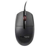 Promate CM-1200 Ergonomic Design Wired Optical Mouse (Black)