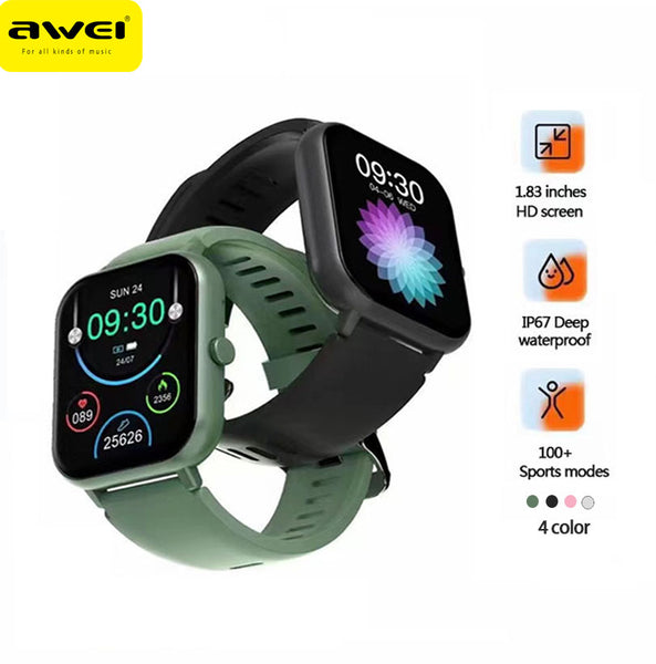 Awei H25 Smart Watch Bluetooth Call Heart Rate Sleep Monitor 100 Sport Models Fitness Smartwatch for Apple Android