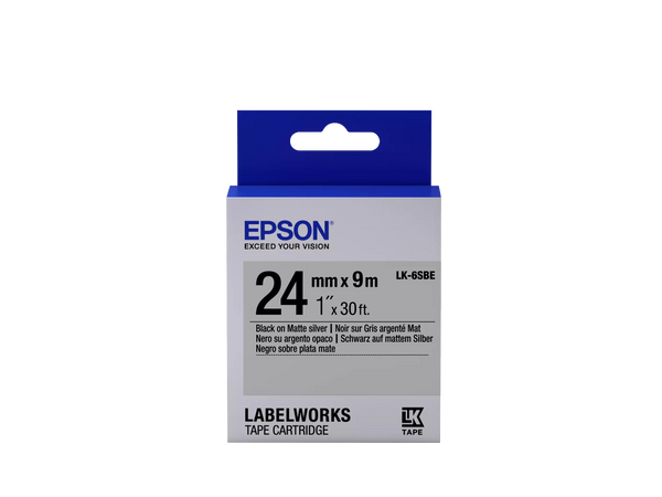 EPSON Label Cartridge Matte Lk-6sbe Black/matt Silver 24mm (9m)