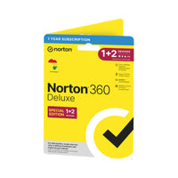 NORTON 360 DELUXE 1+2 DEVICE 25GB CLOUD BACKUP 1 YEAR SUB
