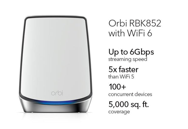 NETGEAR Orbi RBS850 Ultra-Performance Mesh WiFi 6 Add-on Satellite - AX6000