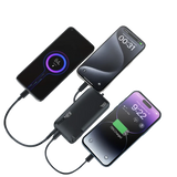 Promate (Powerpack-10C) 10000mAh Compact Power Bank with Built-In USB-C Cable - Black
