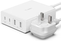 Belkin BoostCharge Pro 4-Port GaN Charger 108W USB-C WHT 2M CORD (UK Plug)
