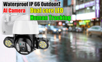3MP Wifi IP CCTV Rotable Camera with Dual LED Full Night Color & IR. Automatic AI Human Tracking or Controlled by your Phone