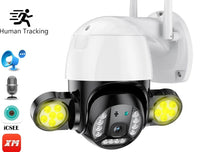 3MP Wifi IP CCTV Rotable Camera with Dual LED Full Night Color & IR. Automatic AI Human Tracking or Controlled by your Phone